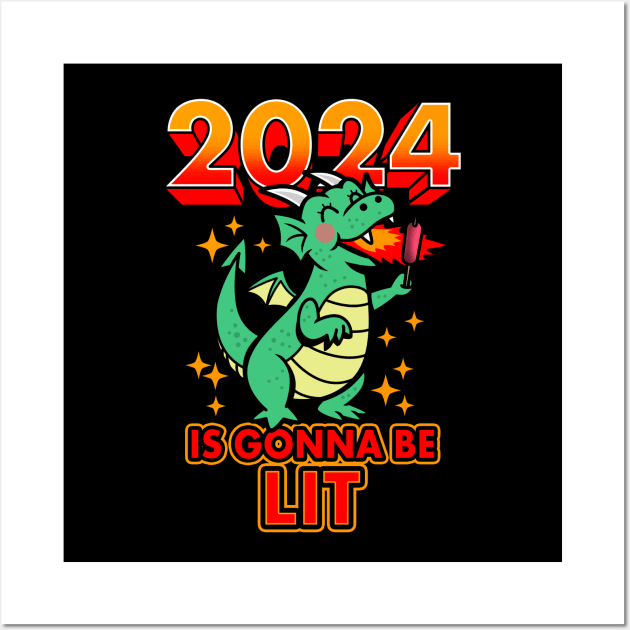 Cute Funny Kawaii New Year Of The Dragon Cartoon Meme Wall Art by Originals By Boggs